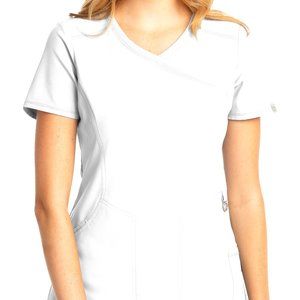 Infinity by cherokee Solid Mock Wrap Scrub Top - NWT